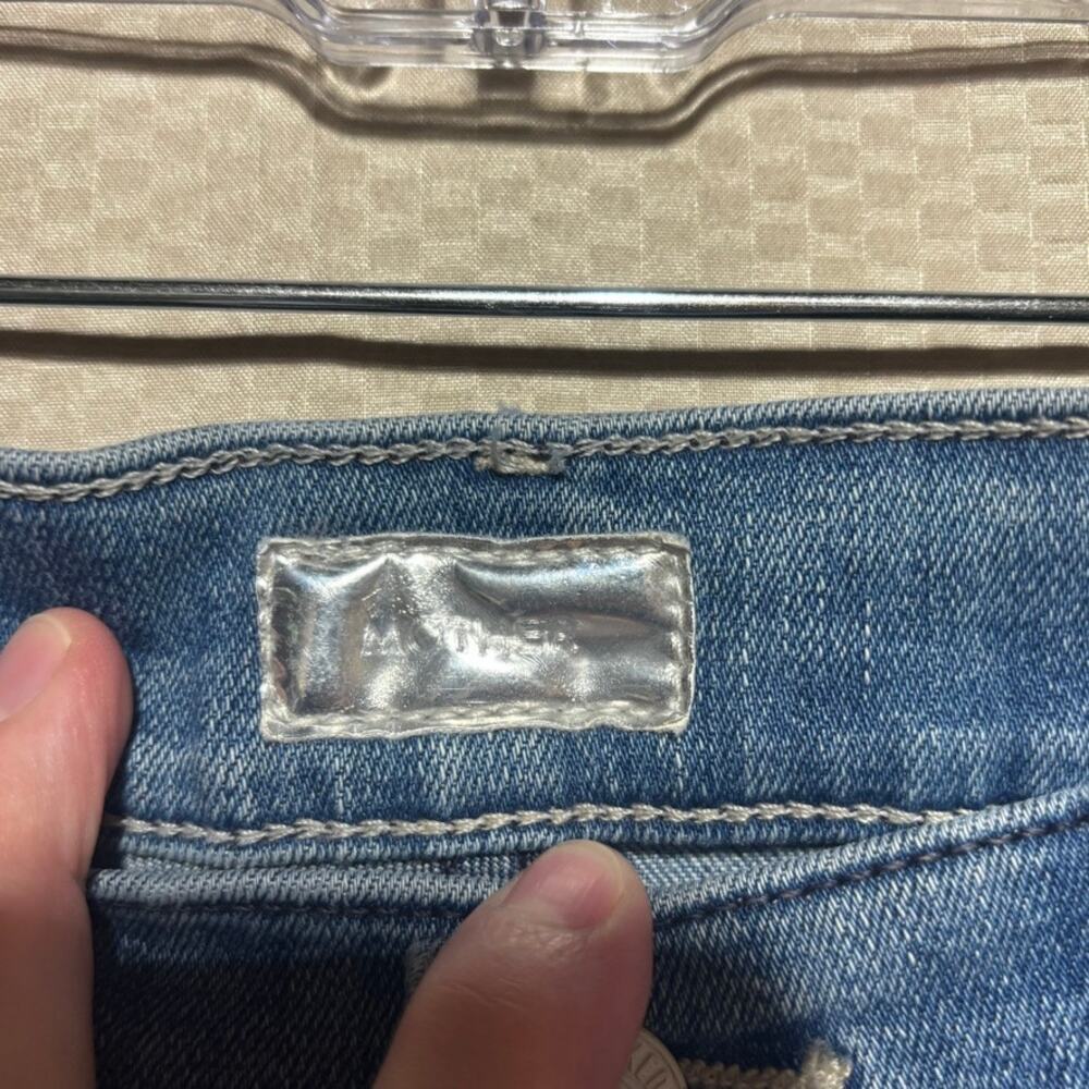 MOTHER Stunner Zip Ankle Step Fray Jeans Size 25 Good Girls Do Blue - Picture 3 of 12